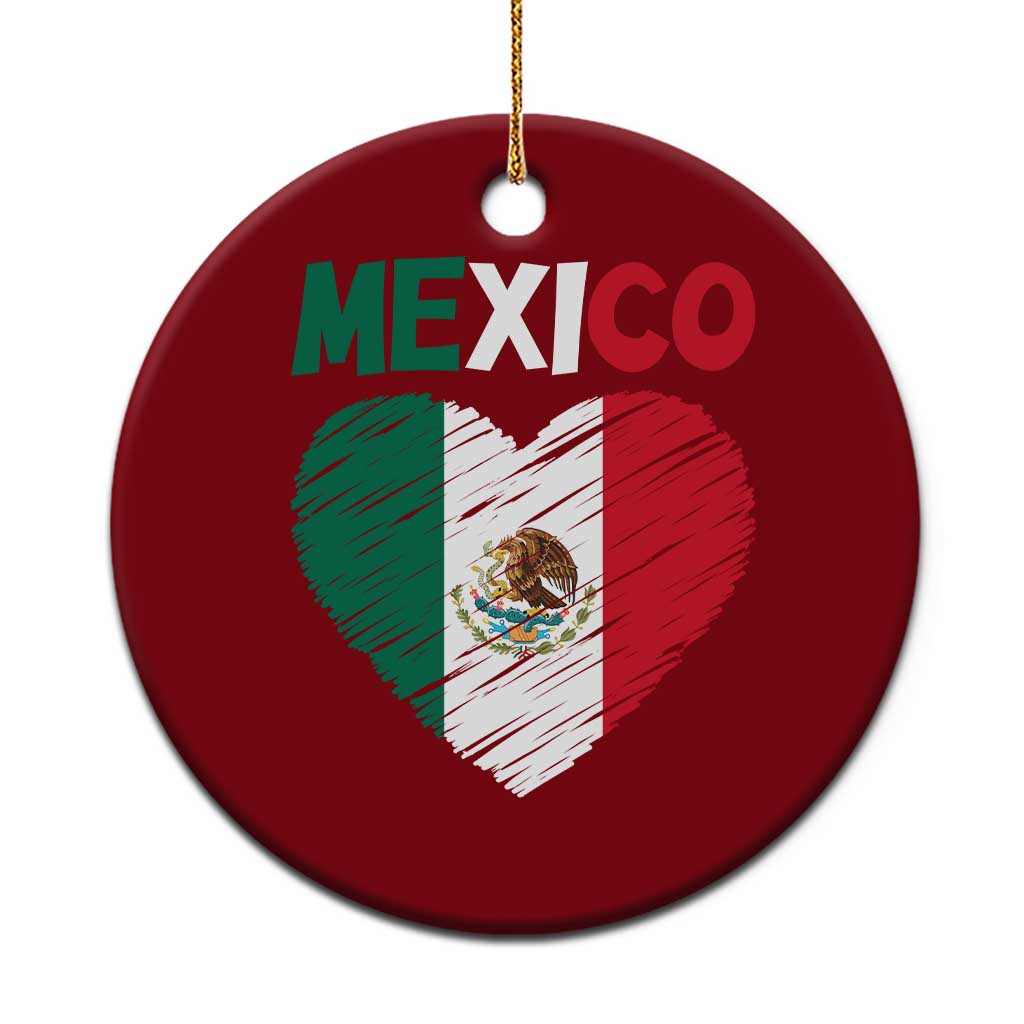 Mexican Flag Heart Mexico City Independence Day Gift Ceramic Ornament TS14 1pc Red Print Your Wear