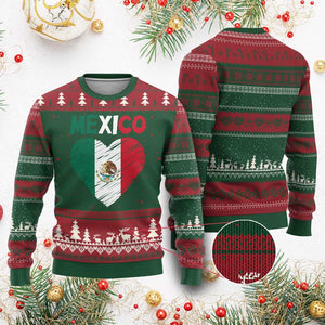 Mexican Flag Heart Mexico City Independence Day Gift Ugly Christmas Sweater TS14 Print Your Wear
