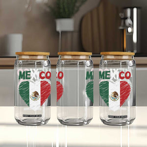 Mexican Flag Heart Mexico City Independence Day Gift Glass Can TS14 Print Your Wear