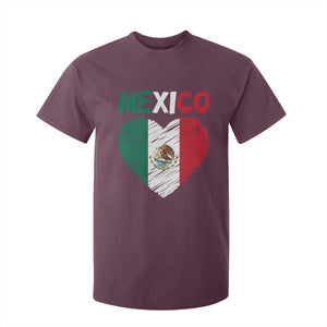 Mexican Flag Heart Mexico City Independence Day Gift T Shirt For Kid TS14 Maroon Print Your Wear