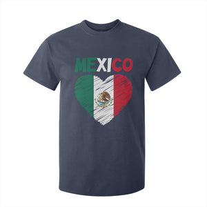 Mexican Flag Heart Mexico City Independence Day Gift T Shirt For Kid TS14 Navy Print Your Wear