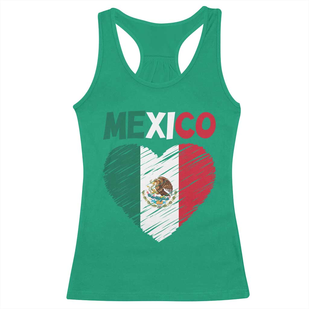 Mexican Flag Heart Mexico City Independence Day Gift Racerback Tank Top TS14 Irish Green Print Your Wear