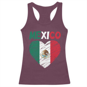 Mexican Flag Heart Mexico City Independence Day Gift Racerback Tank Top TS14 Maroon Print Your Wear
