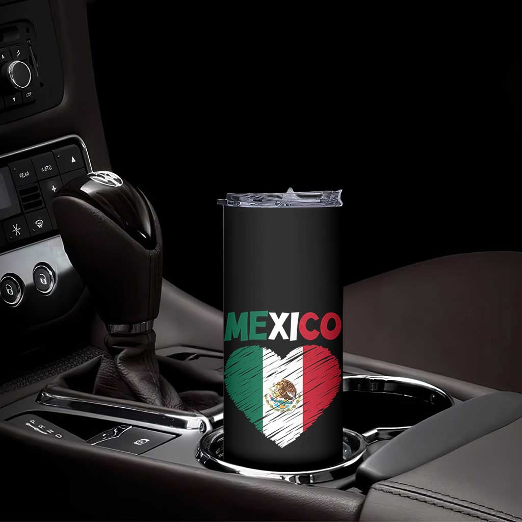 Mexican Flag Heart Mexico City Independence Day Gift Skinny Tumbler TS14 Print Your Wear