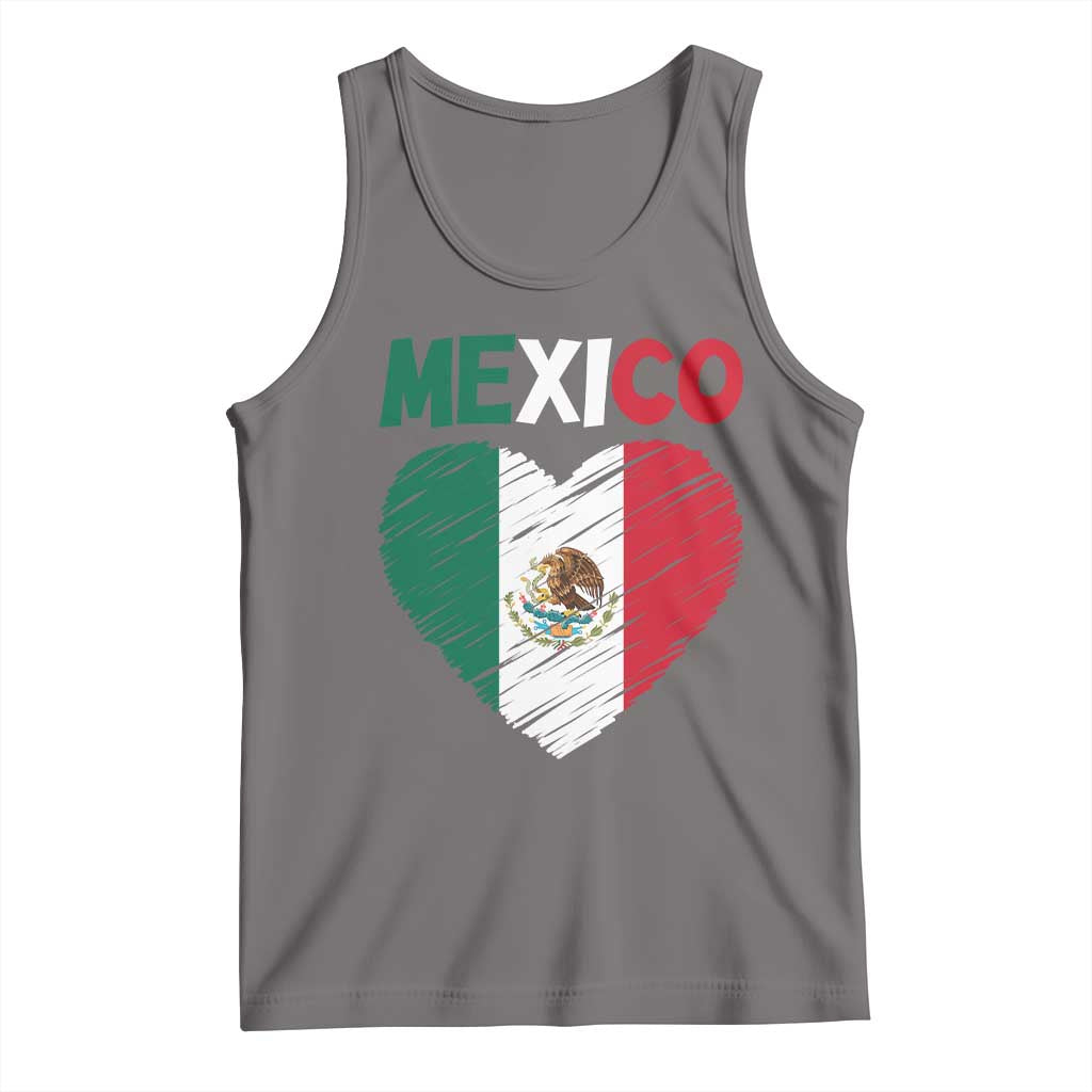 Mexican Flag Heart Mexico City Independence Day Gift Tank Top TS14 Deep Heather Print Your Wear