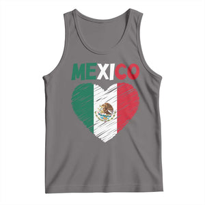 Mexican Flag Heart Mexico City Independence Day Gift Tank Top TS14 Deep Heather Print Your Wear
