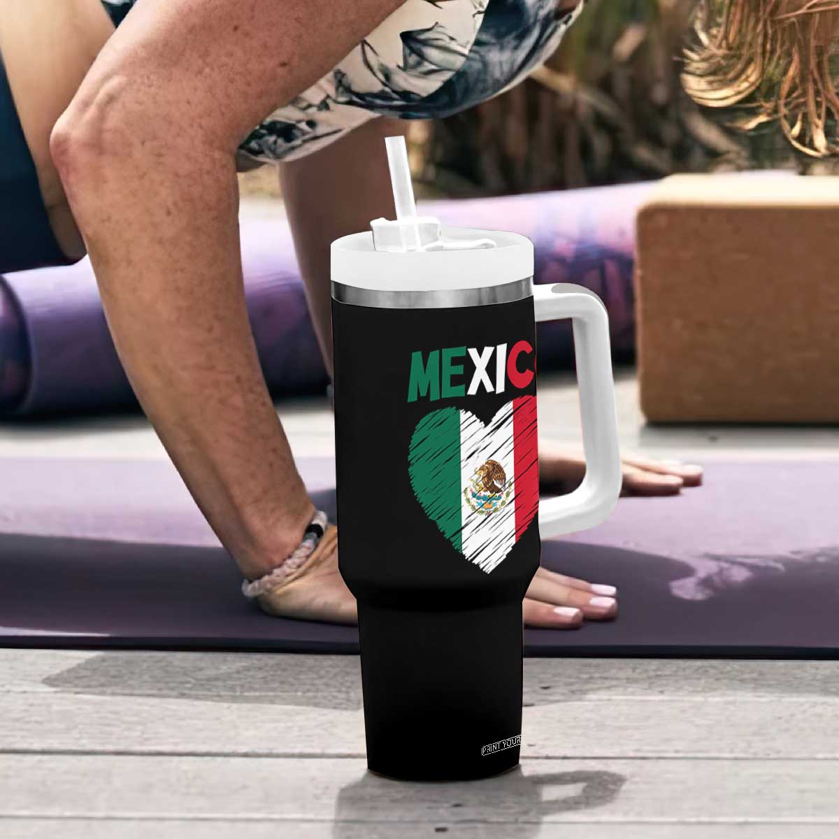 Mexican Flag Heart Mexico City Independence Day Gift Tumbler With Handle TS14 Print Your Wear