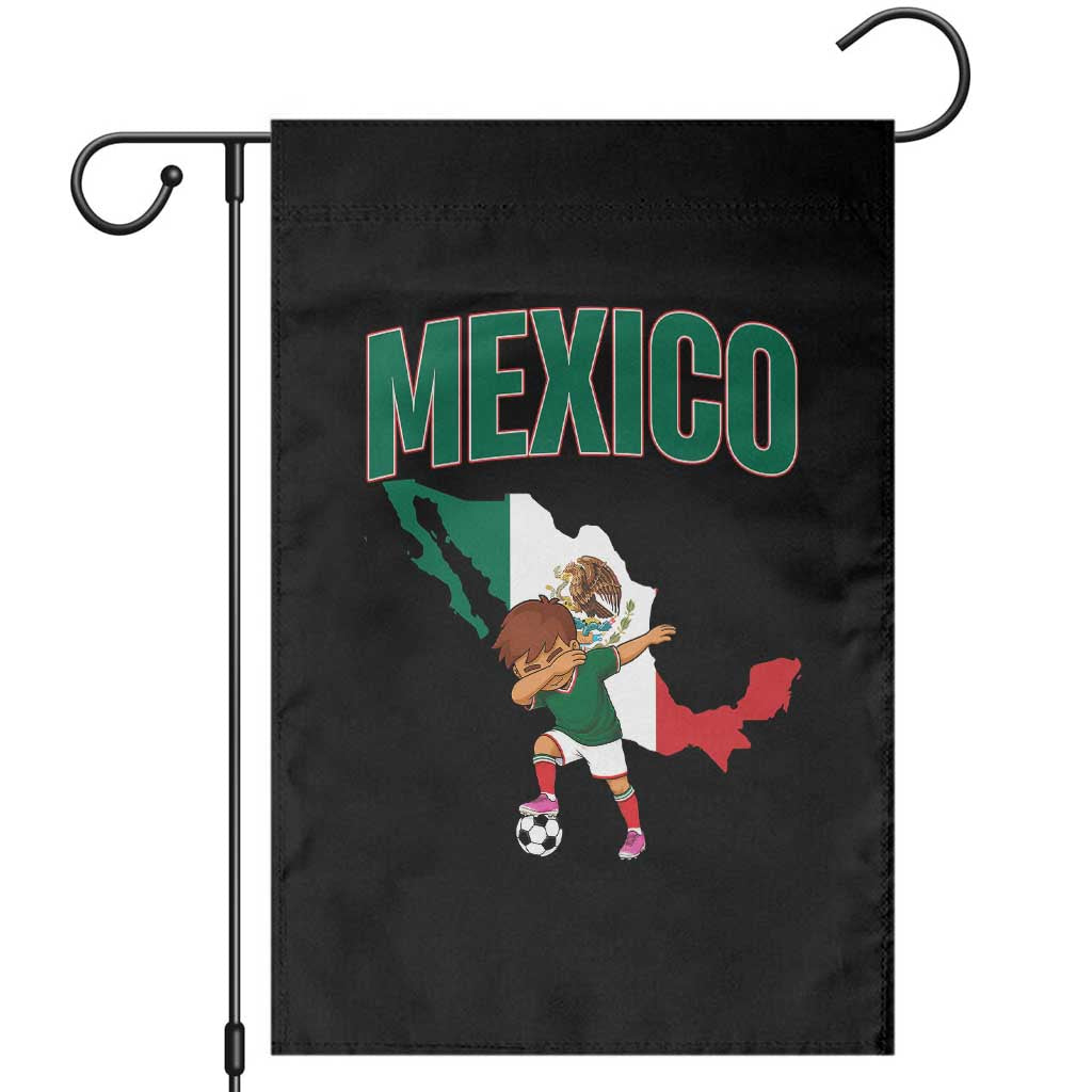 Mexico Soccer Boy Dabbing Boy Mexican Flag Map Garden Flag TS14 Black Print Your Wear