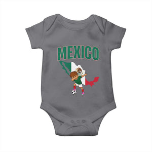 Mexico Soccer Boy Dabbing Boy Mexican Flag Map Baby Onesie TS14 Charcoal Print Your Wear