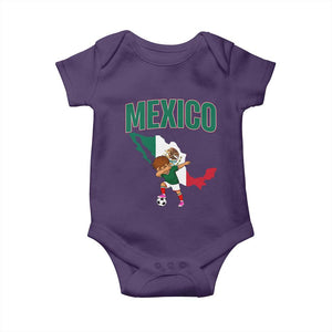 Mexico Soccer Boy Dabbing Boy Mexican Flag Map Baby Onesie TS14 Purple Print Your Wear