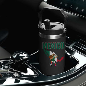 Mexico Soccer Boy Dabbing Boy Mexican Flag Map Flip Straw Tumbler TS14 Print Your Wear