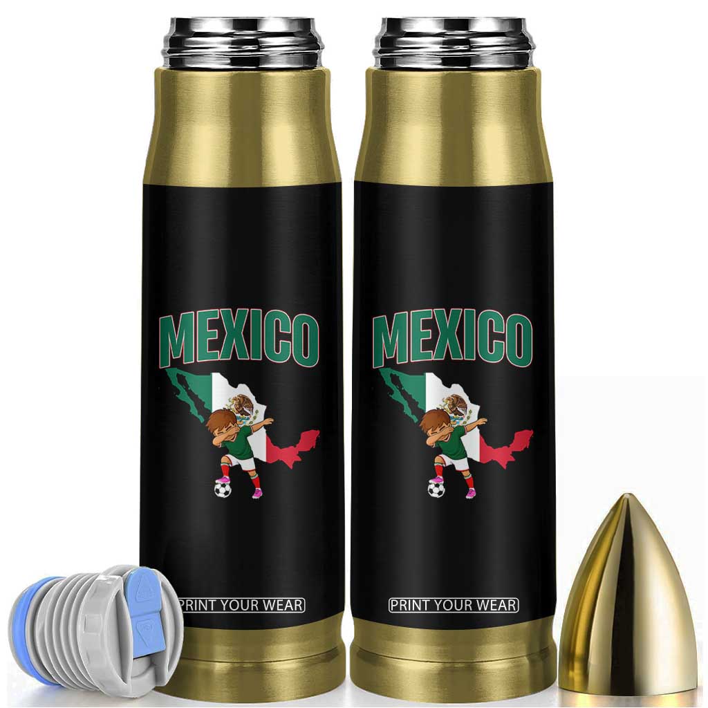 Mexico Soccer Boy Dabbing Boy Mexican Flag Map Bullet Tumbler TS14 Black Print Your Wear