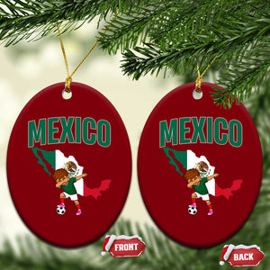 Mexico Soccer Boy Dabbing Boy Mexican Flag Map Ceramic Ornament TS14 Print Your Wear