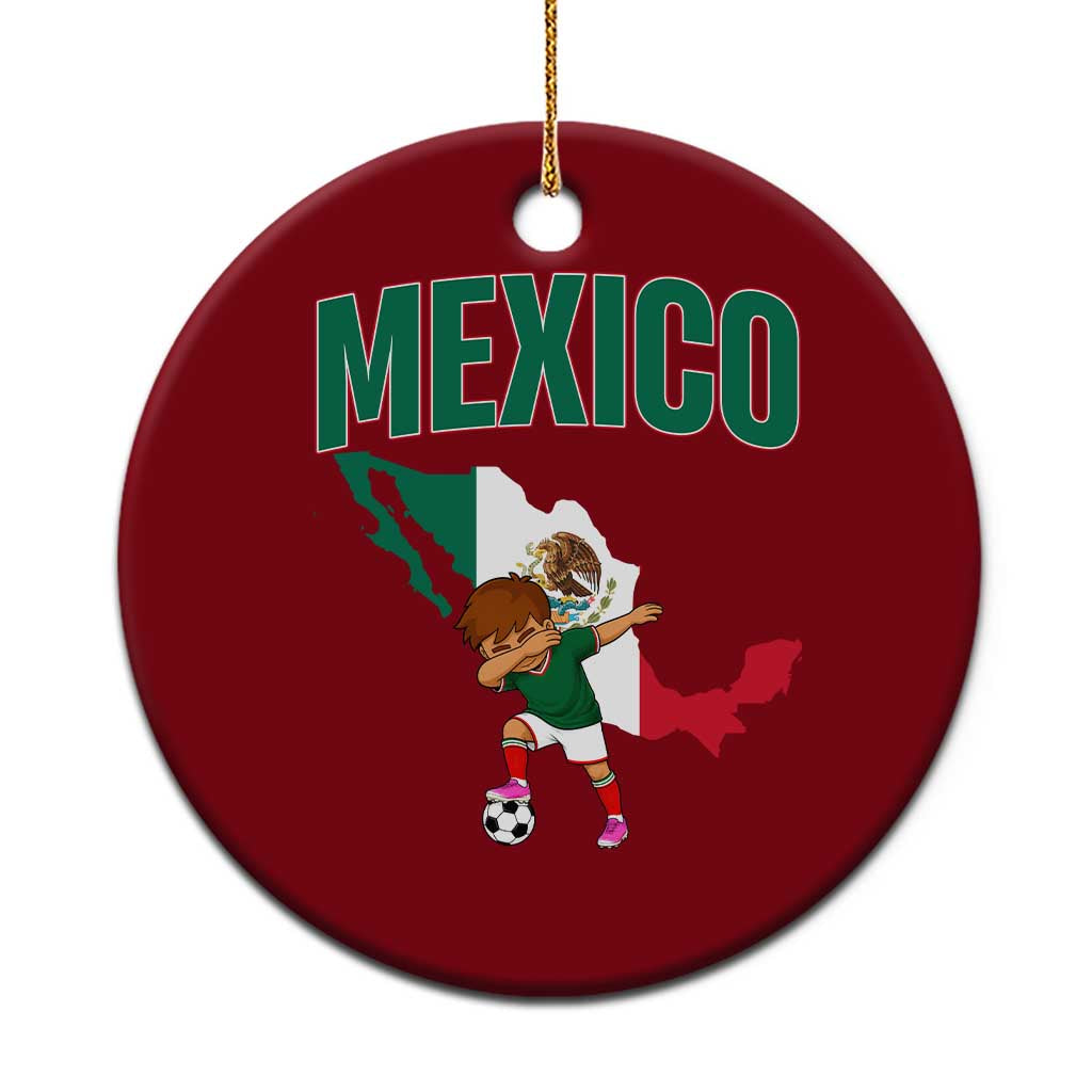 Mexico Soccer Boy Dabbing Boy Mexican Flag Map Ceramic Ornament TS14 1pc Red Print Your Wear