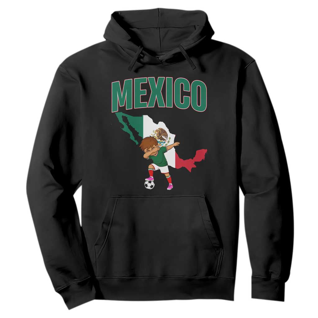 Mexico Soccer Boy Dabbing Boy Mexican Flag Map Hoodie TS14 Black Print Your Wear