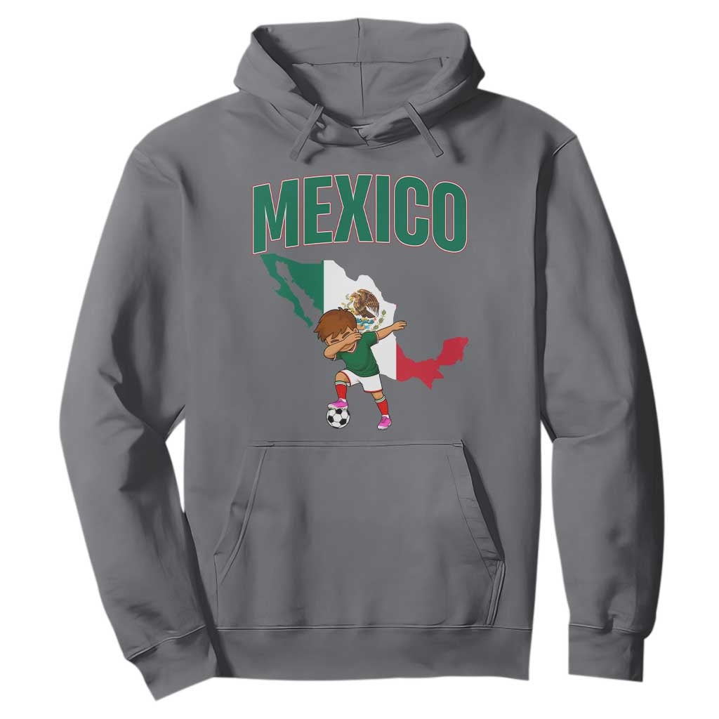 Mexico Soccer Boy Dabbing Boy Mexican Flag Map Hoodie TS14 Charcoal Print Your Wear