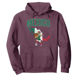 Mexico Soccer Boy Dabbing Boy Mexican Flag Map Hoodie TS14 Maroon Print Your Wear
