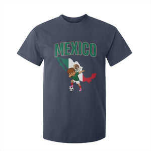 Mexico Soccer Boy Dabbing Boy Mexican Flag Map T Shirt For Kid TS14 Navy Print Your Wear