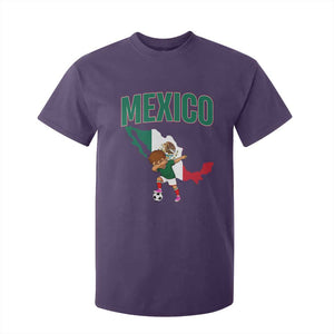 Mexico Soccer Boy Dabbing Boy Mexican Flag Map T Shirt For Kid TS14 Purple Print Your Wear