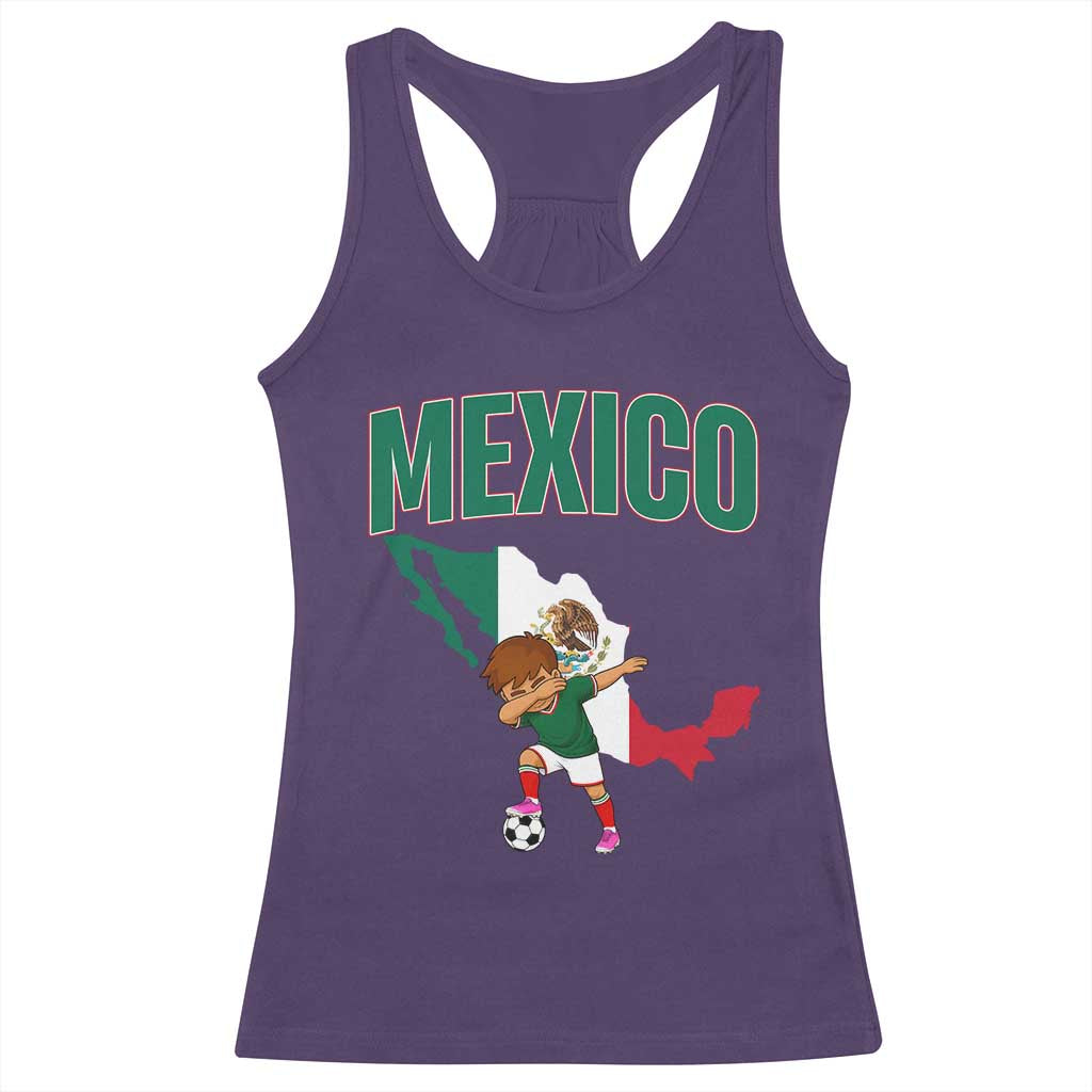 Mexico Soccer Boy Dabbing Boy Mexican Flag Map Racerback Tank Top TS14 Purple Print Your Wear
