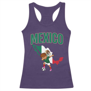 Mexico Soccer Boy Dabbing Boy Mexican Flag Map Racerback Tank Top TS14 Purple Print Your Wear