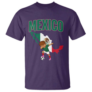 Mexico Soccer Boy Dabbing Boy Mexican Flag Map T Shirt TS14 Purple Print Your Wear