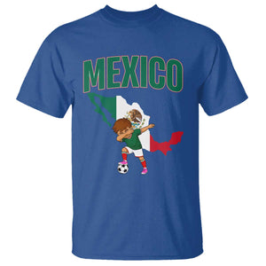 Mexico Soccer Boy Dabbing Boy Mexican Flag Map T Shirt TS14 Royal Blue Print Your Wear
