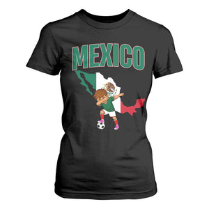 Mexico Soccer Boy Dabbing Boy Mexican Flag Map T Shirt For Women TS14 Black Print Your Wear