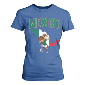 Mexico Soccer Boy Dabbing Boy Mexican Flag Map T Shirt For Women TS14 Royal Blue Print Your Wear