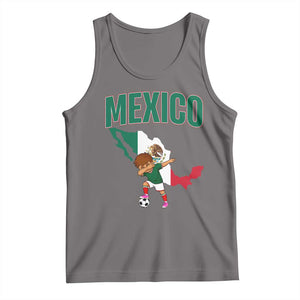 Mexico Soccer Boy Dabbing Boy Mexican Flag Map Tank Top TS14 Deep Heather Print Your Wear