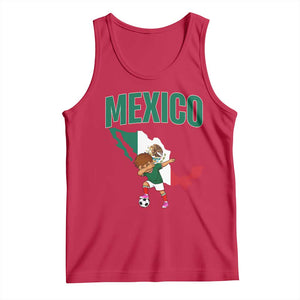 Mexico Soccer Boy Dabbing Boy Mexican Flag Map Tank Top TS14 Red Print Your Wear