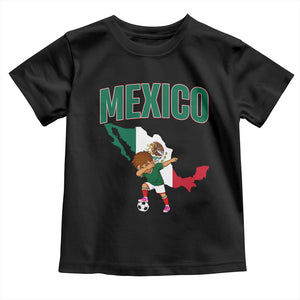Mexico Soccer Boy Dabbing Boy Mexican Flag Map Toddler T Shirt TS14 Black Print Your Wear