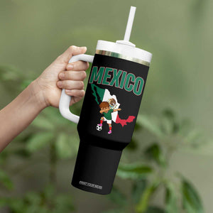Mexico Soccer Boy Dabbing Boy Mexican Flag Map Tumbler With Handle TS14 Print Your Wear