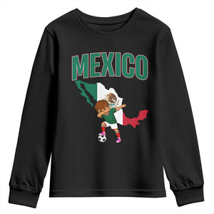 Mexico Soccer Boy Dabbing Boy Mexican Flag Map Youth Sweatshirt TS14 Black Print Your Wear