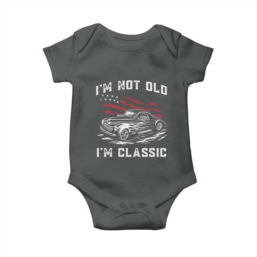 I'm Not Old I'm Classic Baby Onesie 1941 American Classic Hotrod TS14 Dark Heather Print Your Wear