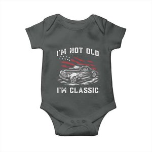 I'm Not Old I'm Classic Baby Onesie 1941 American Classic Hotrod TS14 Dark Heather Print Your Wear
