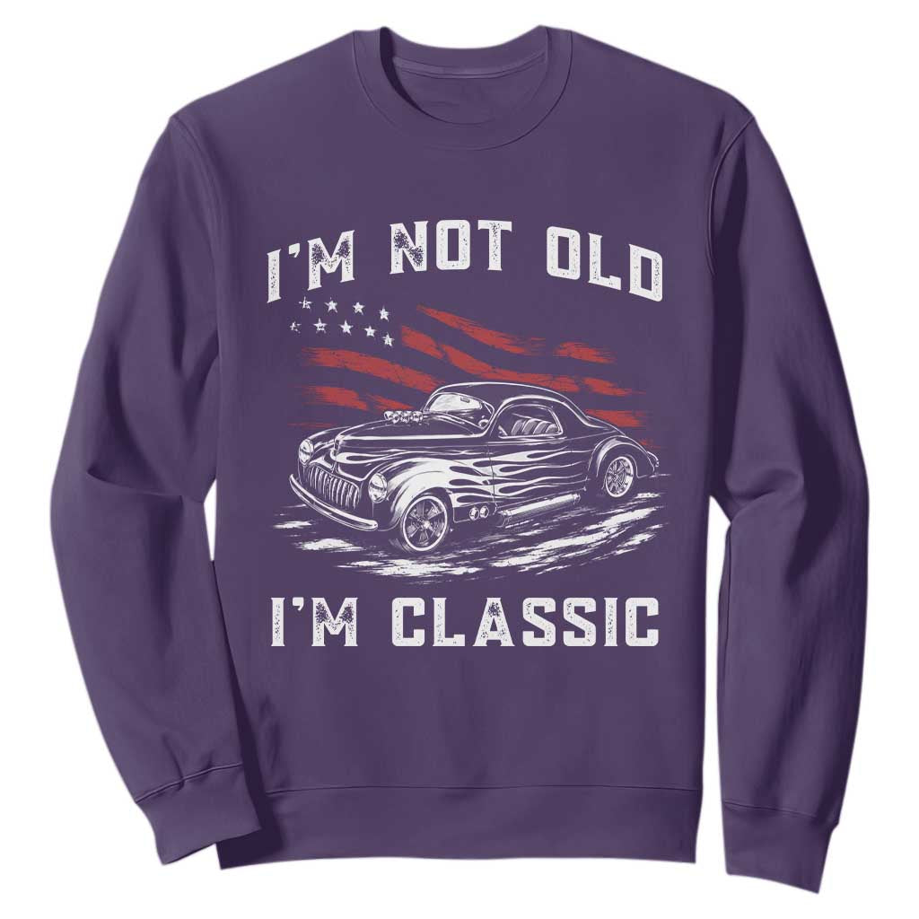 I'm Not Old I'm Classic Sweatshirt 1941 American Classic Hotrod TS14 Purple Print Your Wear
