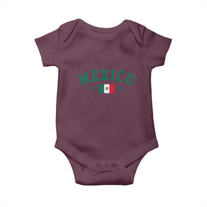 Mexico Mexican Flag Vintage Pride Baby Onesie TS14 Maroon Print Your Wear