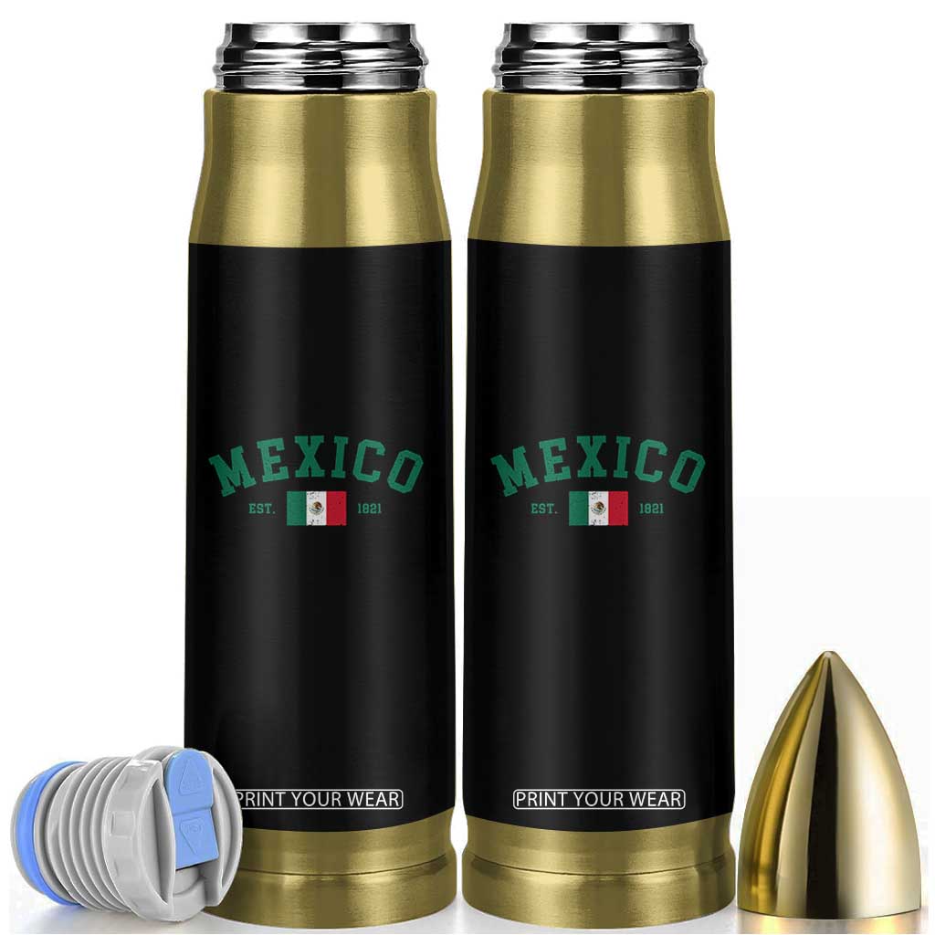 Mexico Mexican Flag Vintage Pride Bullet Tumbler TS14 Black Print Your Wear