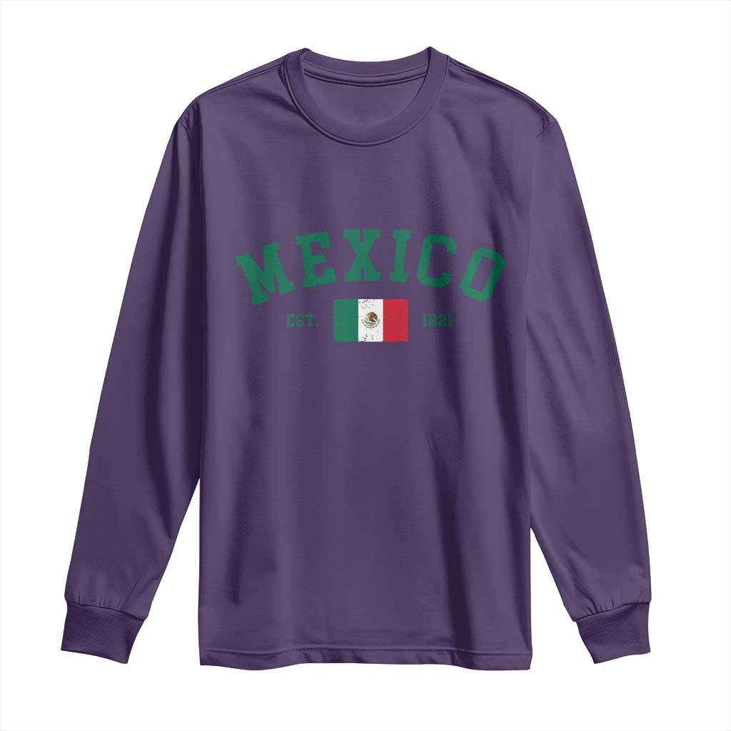 Mexico Mexican Flag Vintage Pride Long Sleeve Shirt TS14 Purple Print Your Wear