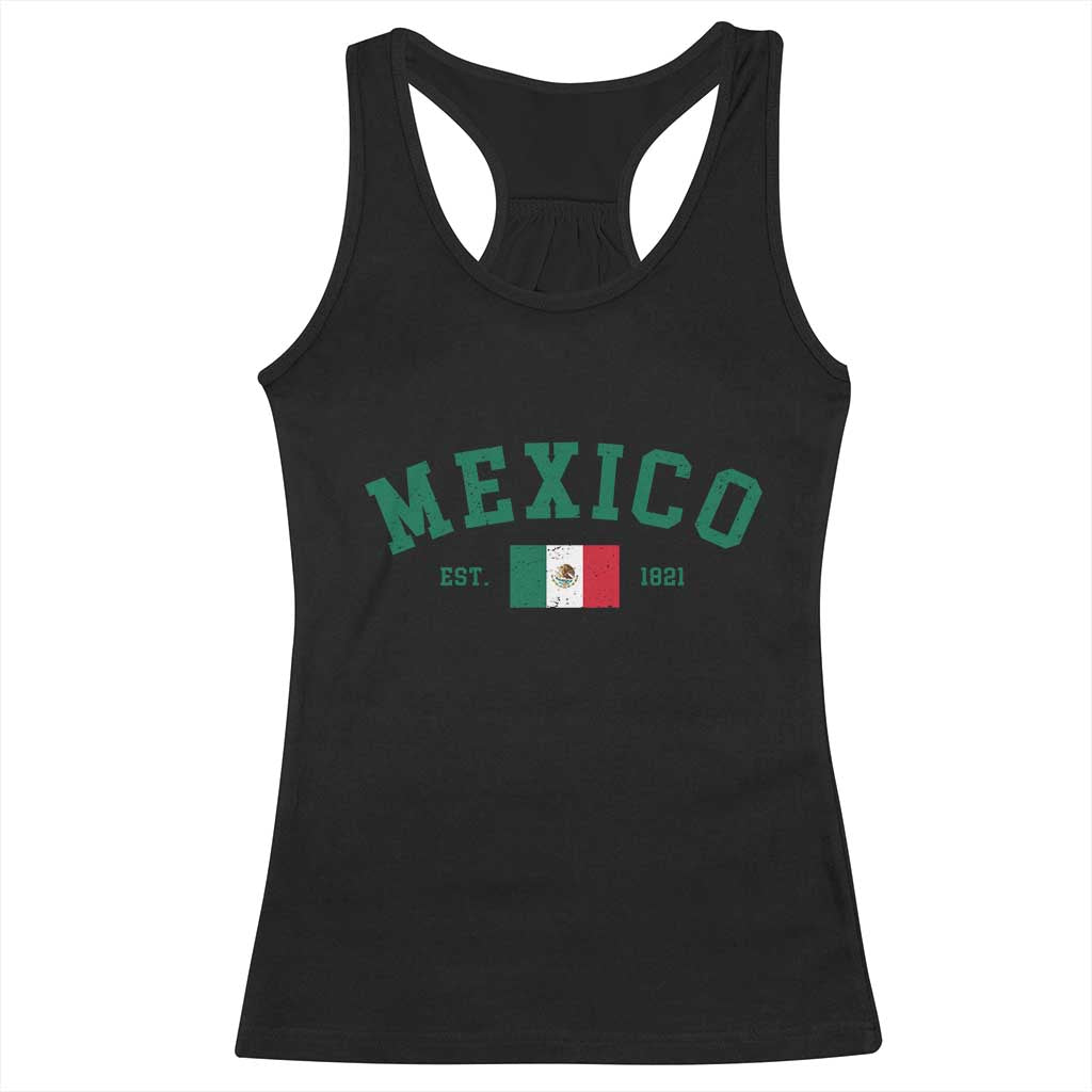 Mexico Mexican Flag Vintage Pride Racerback Tank Top TS14 Black Print Your Wear