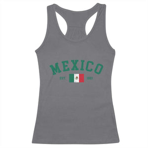 Mexico Mexican Flag Vintage Pride Racerback Tank Top TS14 Charcoal Print Your Wear