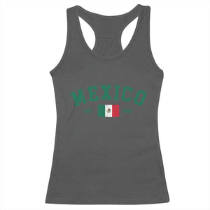 Mexico Mexican Flag Vintage Pride Racerback Tank Top TS14 Dark Heather Print Your Wear