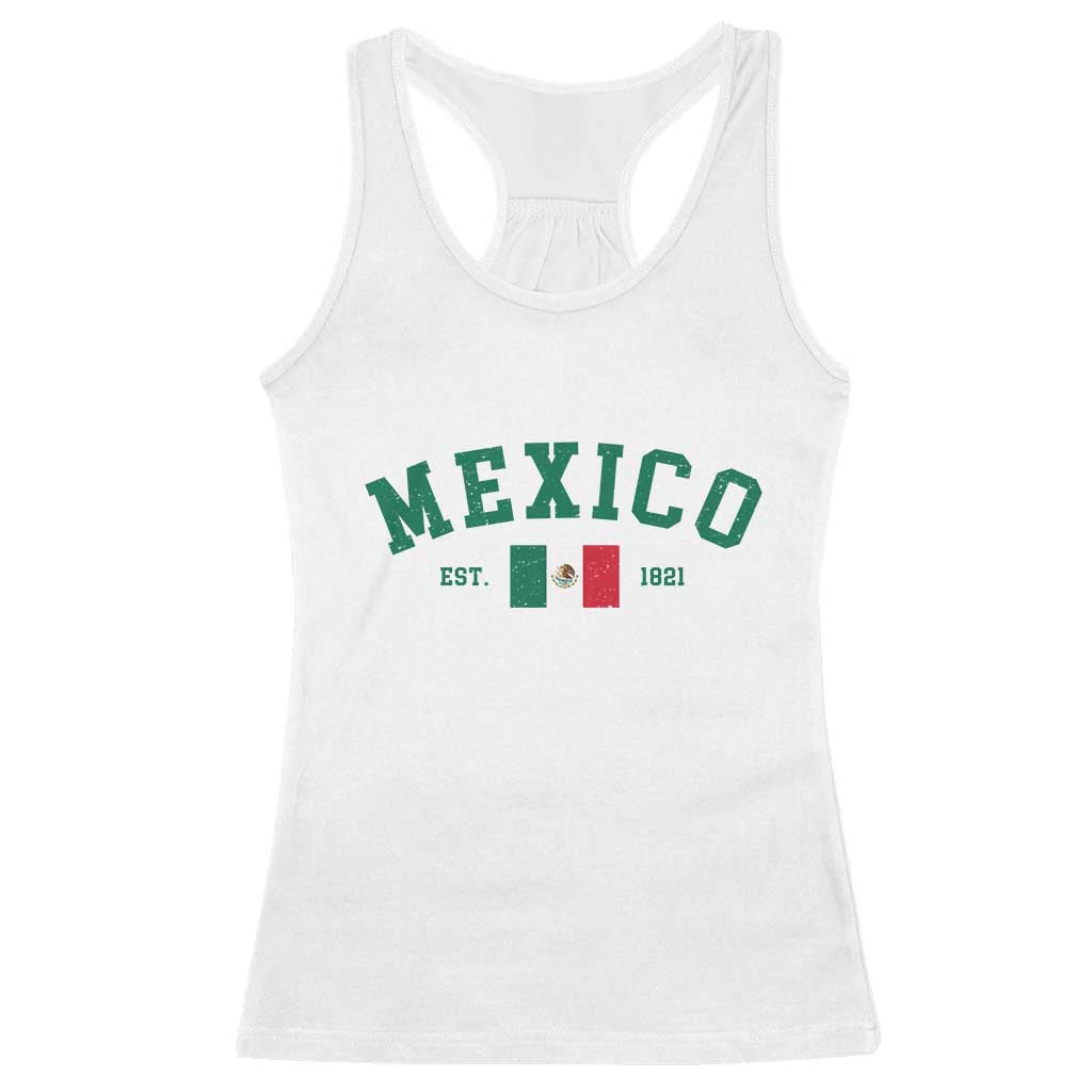 Mexico Mexican Flag Vintage Pride Racerback Tank Top TS14 White Print Your Wear