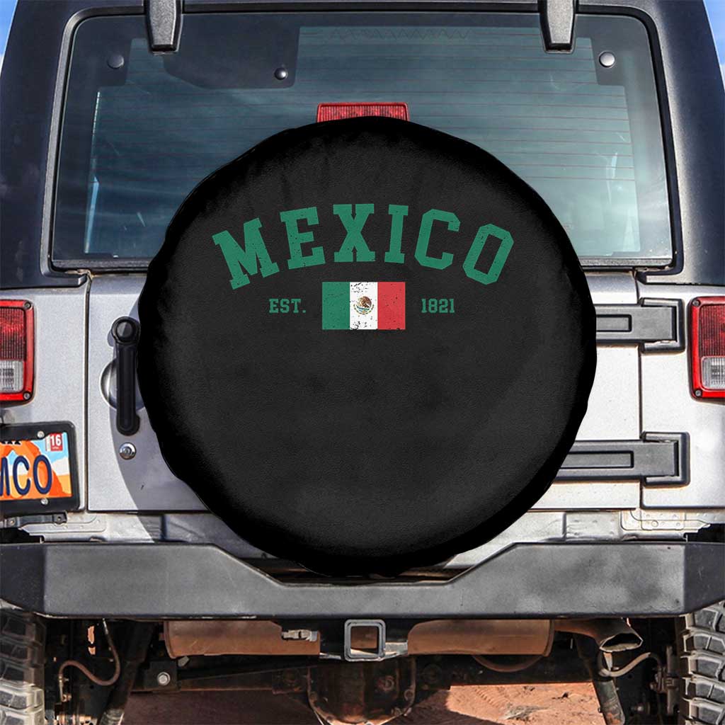Mexico Mexican Flag Vintage Pride Spare Tire Cover TS14 No hole Black Print Your Wear