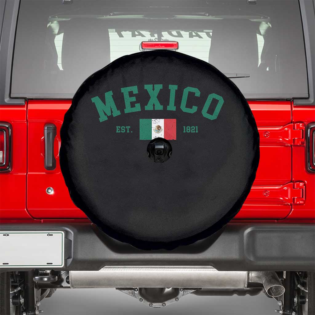 Mexico Mexican Flag Vintage Pride Spare Tire Cover TS14 Black Print Your Wear