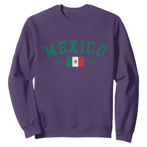 Mexico Mexican Flag Vintage Pride Sweatshirt TS14 Purple Print Your Wear