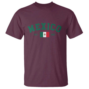 Mexico Mexican Flag Vintage Pride T Shirt TS14 Maroon Print Your Wear