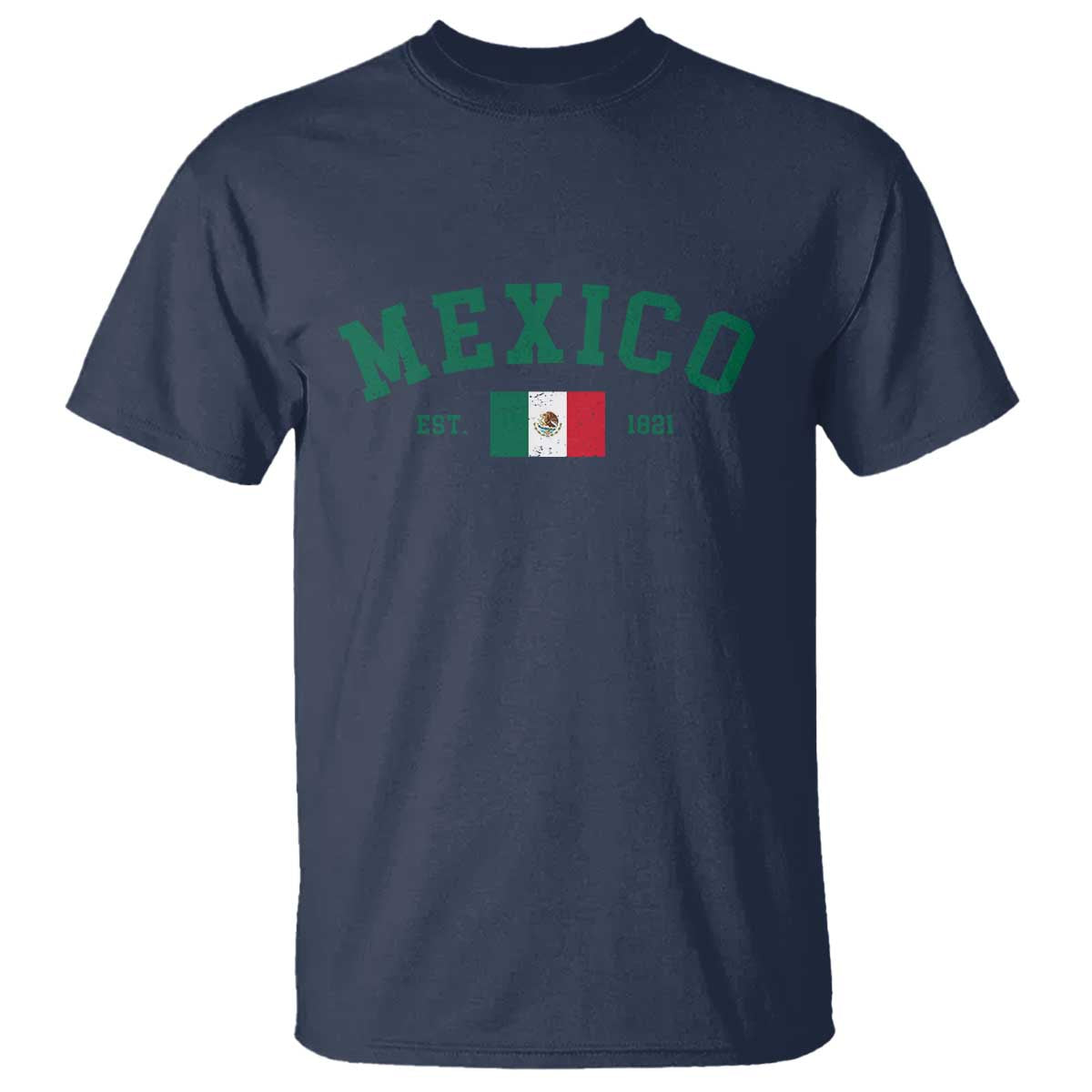 Mexico Mexican Flag Vintage Pride T Shirt TS14 Navy Print Your Wear