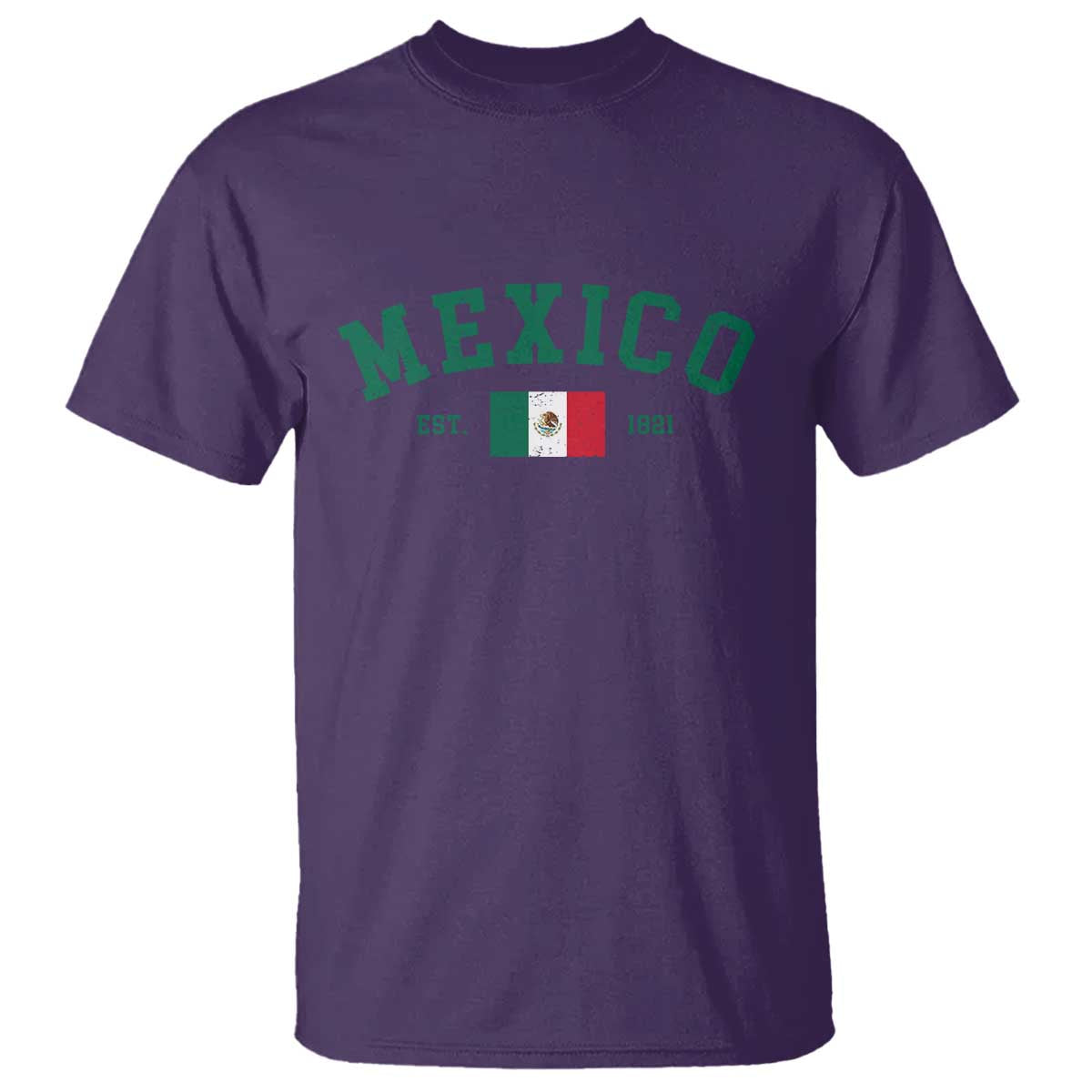 Mexico Mexican Flag Vintage Pride T Shirt TS14 Purple Print Your Wear